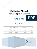 CM-D-001 Calibration Method For Caliper