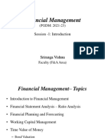 Financial Management: Session - 1: Introduction