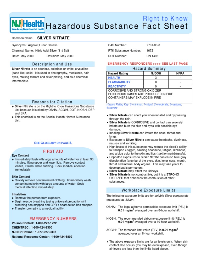 Hazardous Substance Fact Sheet Right To Know PDF Personal