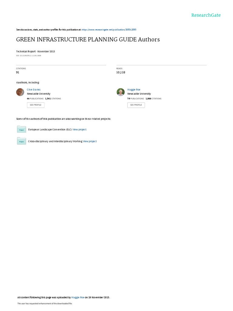 North East Green Infrastructure Planning Guide PDF Green