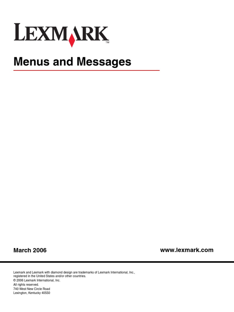 Lexmark C500 Menus and Messages | PDF | Printer (Computing) | Menu