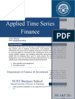 Course Outline - Applied Time Series Finance