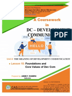 LESSON 10 FOUNDATIONS and CORE VALUES of DEV COM