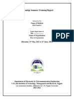 Internship Report Format 2021-22