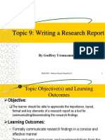 Topic 8 - Writing A Research Report 03012022