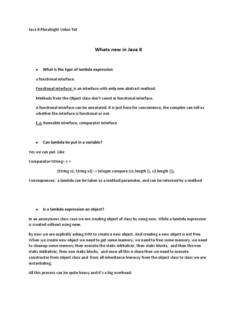 Java 8 Pluralsight Video Tut | PDF | Anonymous Function | Method ...