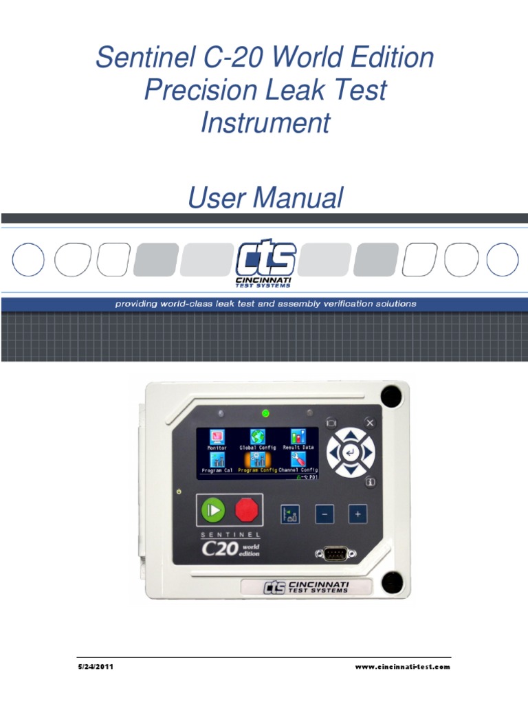 C20WE Pressure Decay Manual | PDF | Calibration | Menu (Computing)