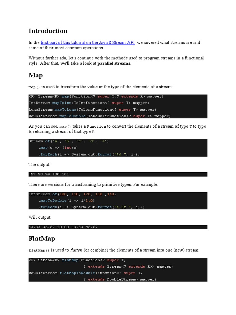 First part of this tutorial on the java 8 stream api map maptoint