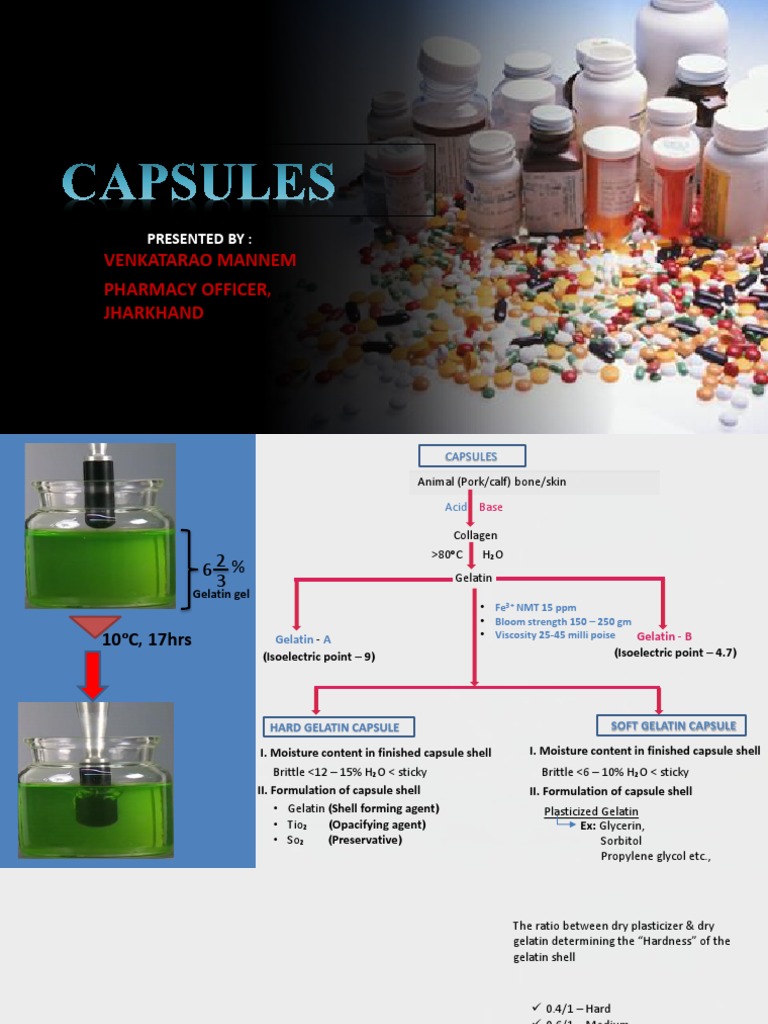Gelatin Capsule Formulation Guide | PDF | Gelatin | Chemistry