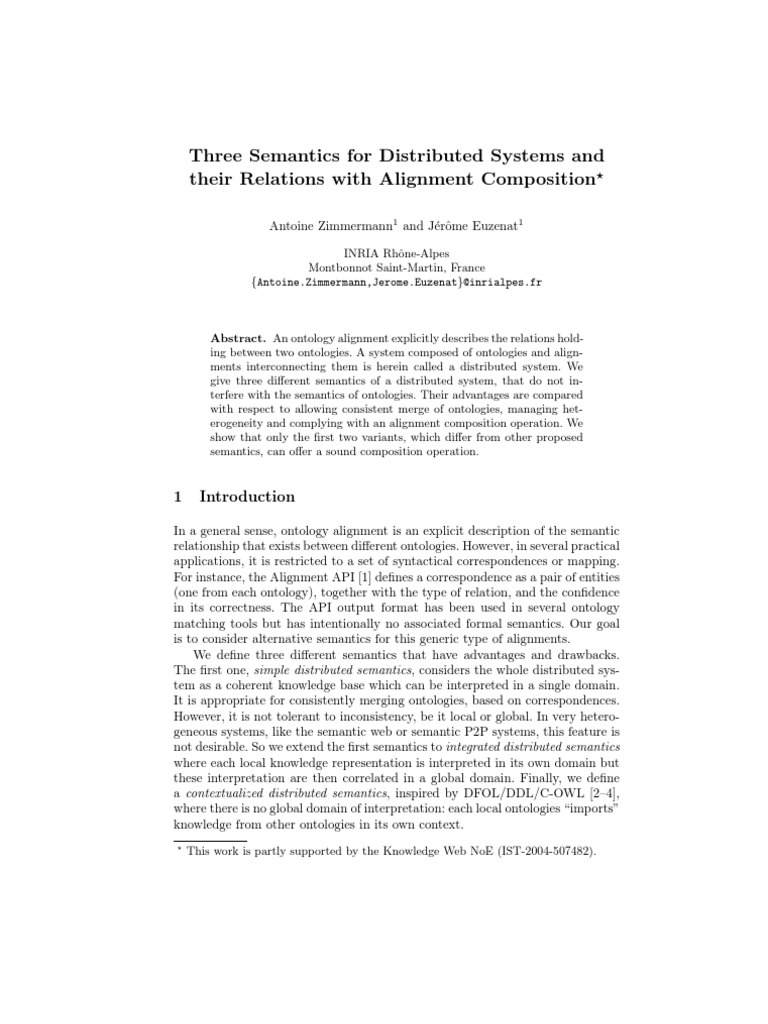 Three Semantics For Distributed Systems and Their Relations With ...
