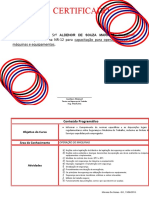 Certificado Treinamento Operação Máquinas