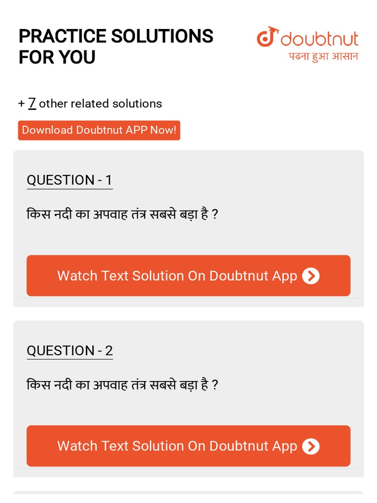 Practice Solutions For You: Watch Text Solution On Doubtnut App | PDF ...