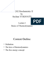 BIO 202 Biochemistry II by Seyhun YURDUGÜL: Basics of Thermodynamics