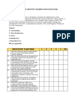 Industry Partner 1 2 3 4 5 NA: Supervised Industry Training Evaluation Form