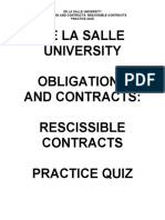 Obligations and Contracts - Rescissible Contracts - Practice Quiz