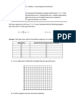 Unit 4 - Activity 3 - Linear Regression Worksheet