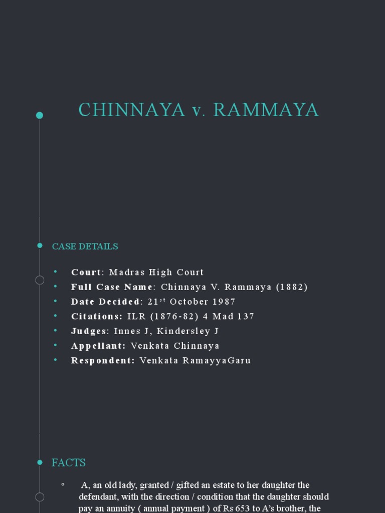 CHINNAYA V | PDF | Consideration | Trust Law
