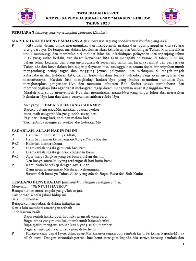 Tata Ibadah Retret Pemuda New | PDF