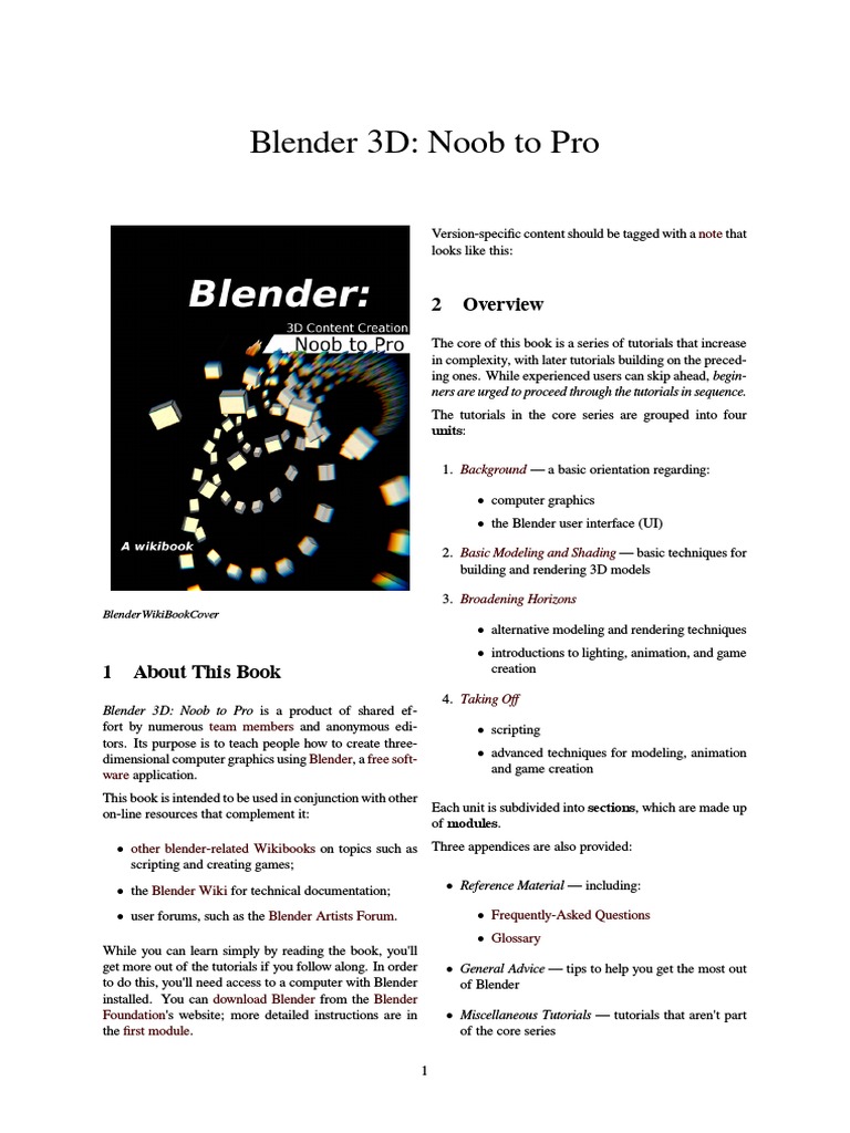 Blender 3D: Noob to Pro Guide | PDF | Blender (Software) | 3 D Computer ...