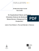 PETTERSON Do Organisational Climate and Strategic Orientation Moderate The Relationship Between Human Resource Management Practices and Productivity