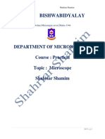 Gono Bishwabidyalay: Department of Microbiology Course: Practical Topic: Microscope Shahriar Shamim