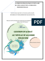 Memoire  Deplôme T.S Informatique Base De Donnees GESTION D'ACHAT