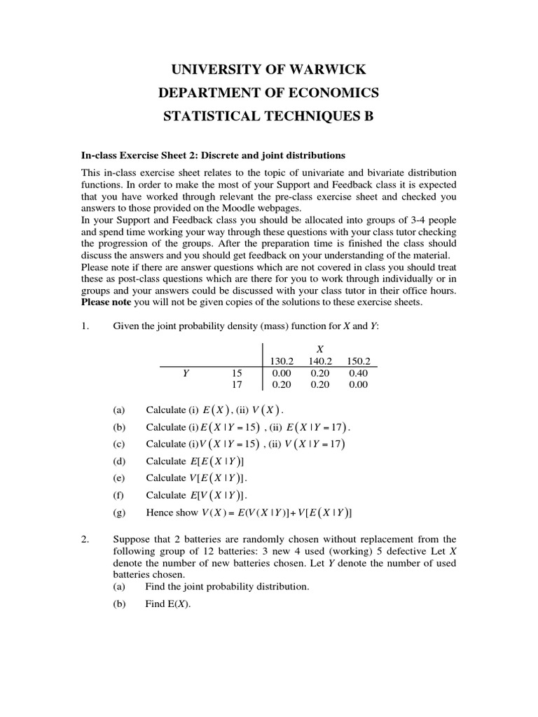 IC Exercise Sheet 2 2021 PDF Probability Density Function Measure