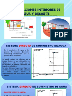 Instalaciones interiores de agua y desagüe. Sistemas directo, indirecto y mixto de suministro