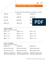 Fractions, Decimals and Percentages Third Space Learning GCSE Worksheet