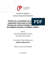 Diseño de Un Simulador de Sistemas de Suspensión Activa para La Validación de Técnicas de Control Orientada A Sistemas de Múltiples Entradas y Múltiples Salidas