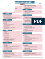 CALENDÁRIO DE ATIVIDADES 2022 ASSOCIAÇÃO AMAZONAS