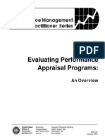 Evaluating Performance Appraisal Programs-A Overview