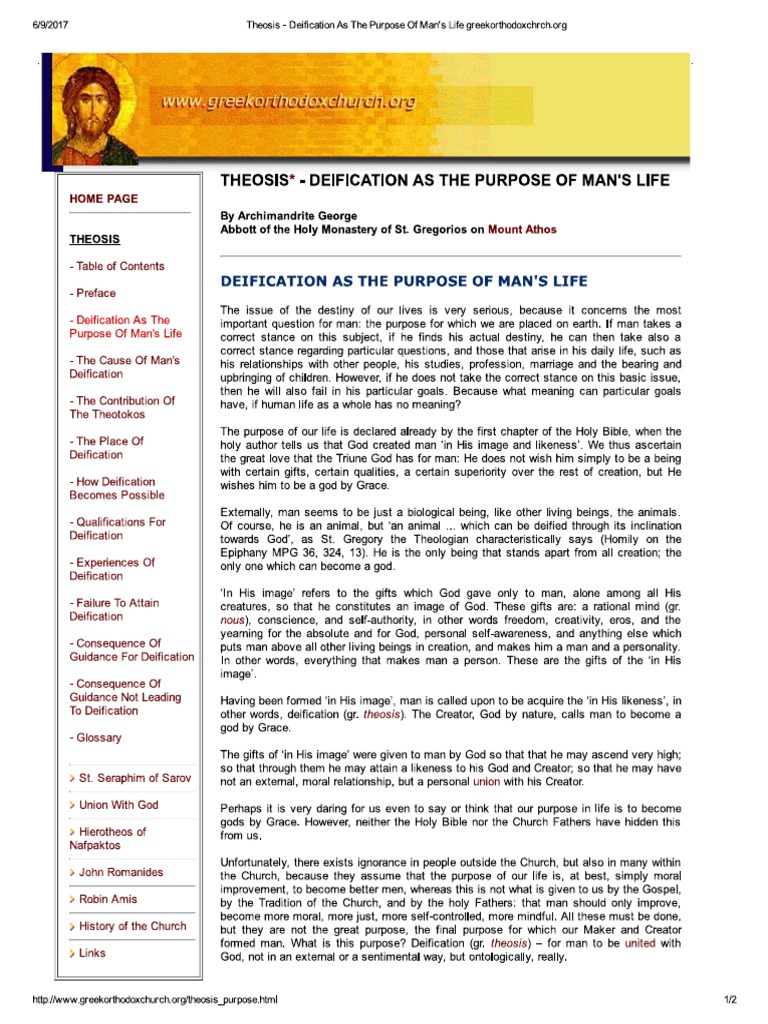 3-Theosis - Deification As The Purpose of Man's Life | PDF