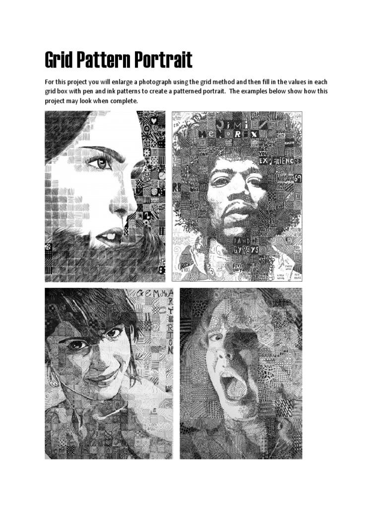 Grid Pattern Portrait | PDF | Drawing | Artistic Techniques