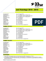 Ferienplan BBW 2010-2013