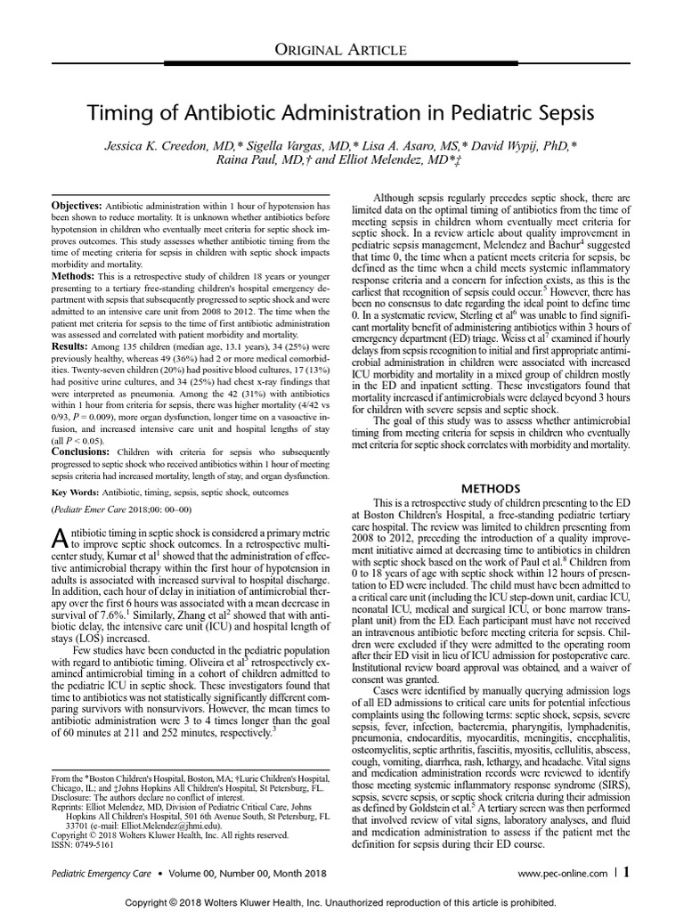 Antibiotic Sepsis | PDF | Sepsis | Intensive Care Unit