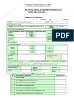 Secundaria Formulario Matricula - Segunda Ronda