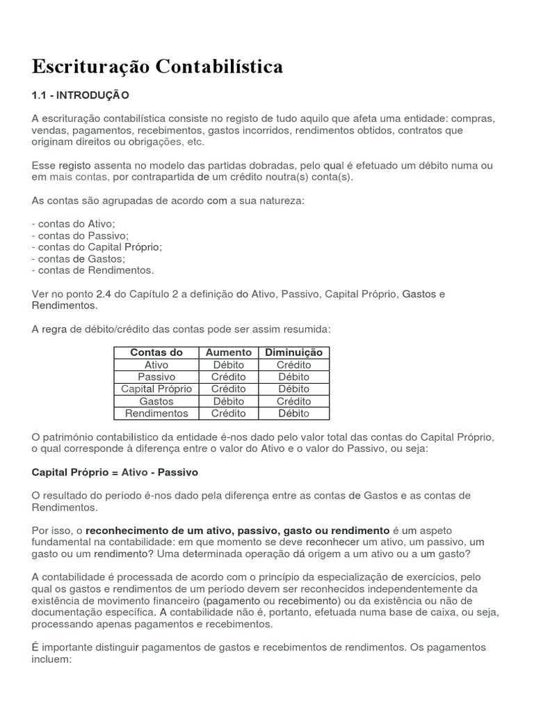 Guia Completo sobre Escrituração Contabilística | PDF | Contabilidade ...