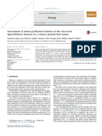 Assessment of Steam Gasification Kinetics of the Char From Lignocellulosic Biomass in a Conical Spouted Bed Reactor