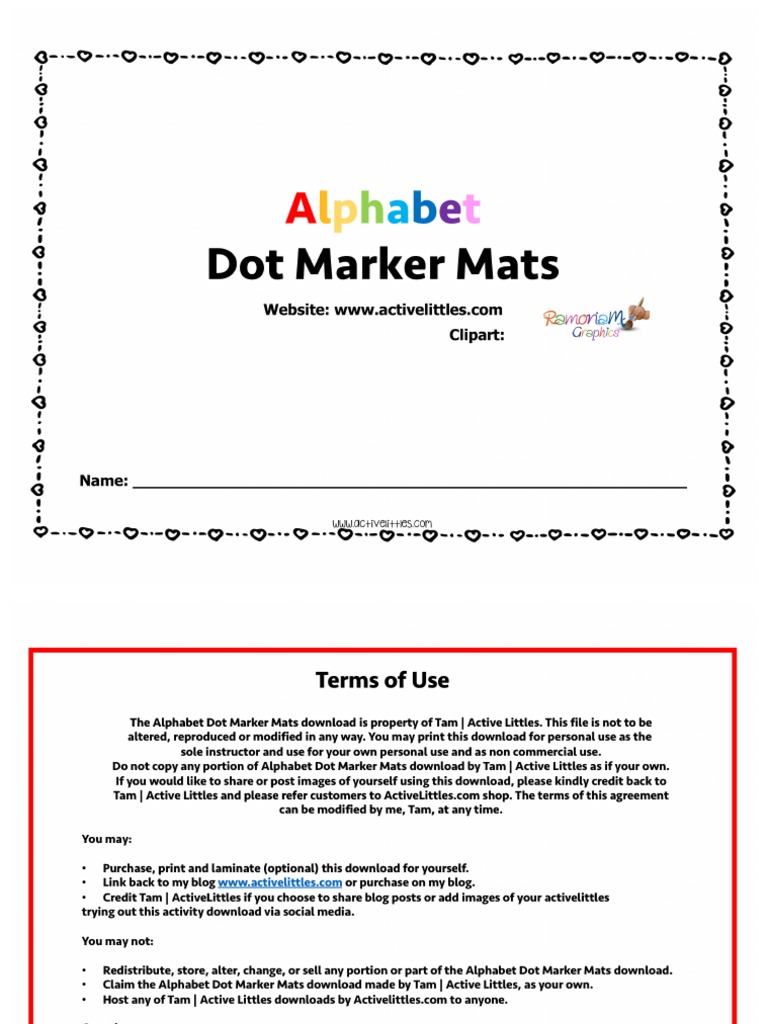 Alphabet Dot Marker Mats Free Printable - Active Littles | PDF