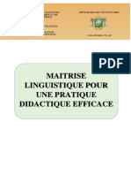 Maitrise Lingustique Pour Une Pratique Didactique