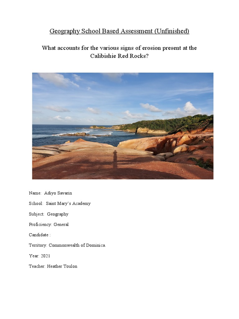 Geography School Based Assessment PDF Erosion Rain