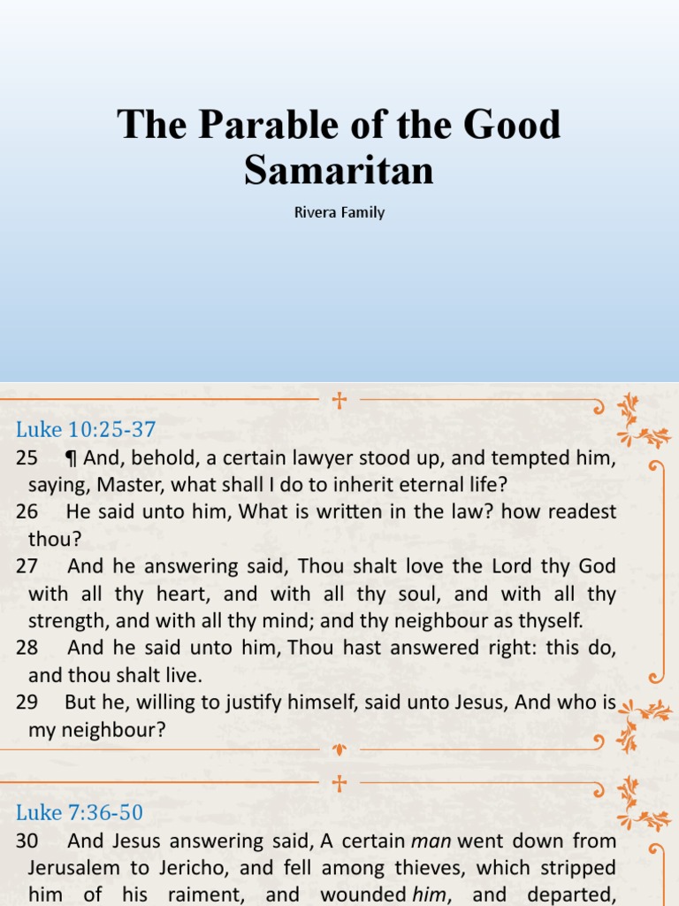 The Parable of The Good Samaritan | PDF | Religious Belief And Doctrine ...