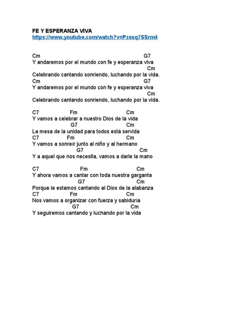 Viva la fe y la esperanza en canto | PDF