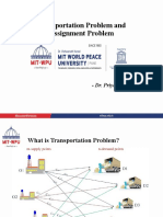 Transportation Problem and Assignment Problem