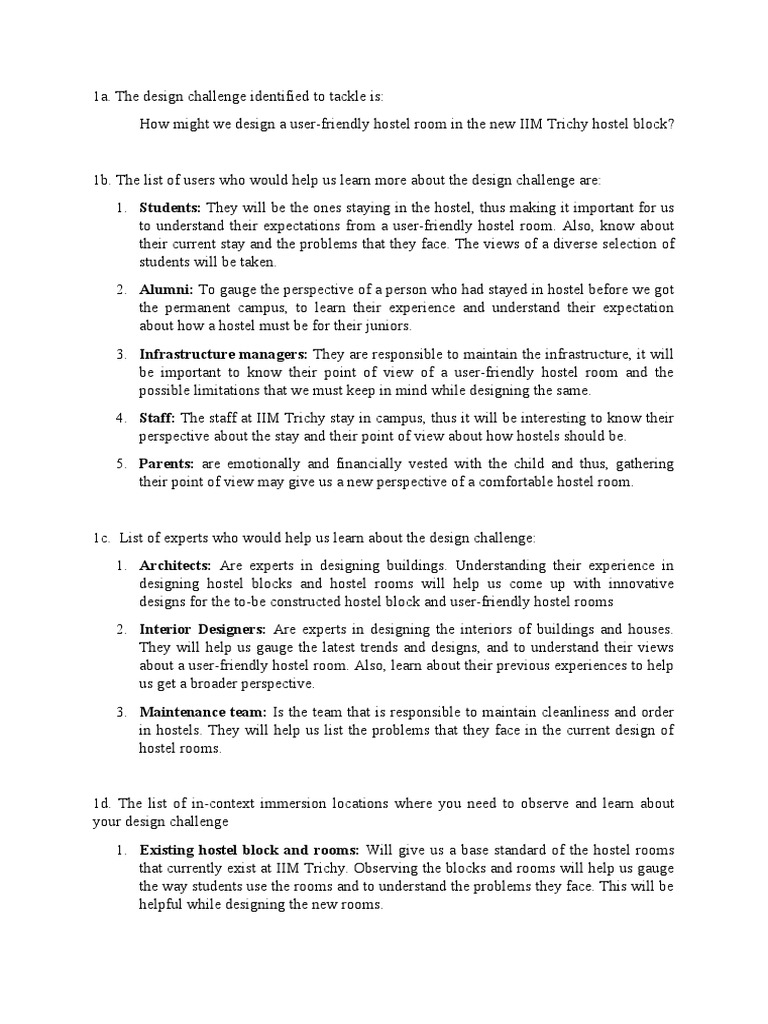 Design User Friendly Iim Trichy Hostel Rooms Pdf Usability Hostel