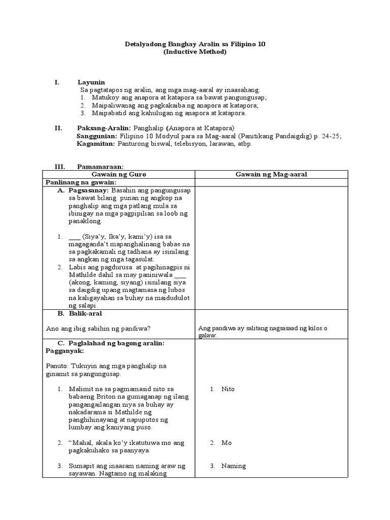 Inductive lesson plan filipino pdf