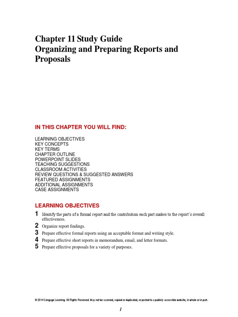 Chapter 11 Study Guide | PDF | Memorandum | Writers
