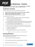 Thesis Statements - Practice