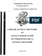 Law No. 002-CNT-2011 Establishing Code of Military Justice, 2012 (Fre)